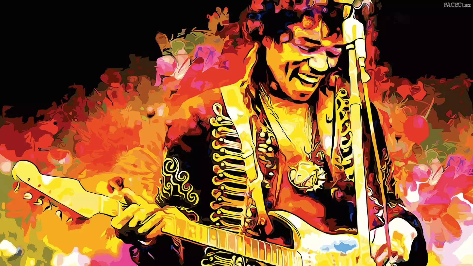 Gitara, Grafika, Jimi Hendrix, Rock