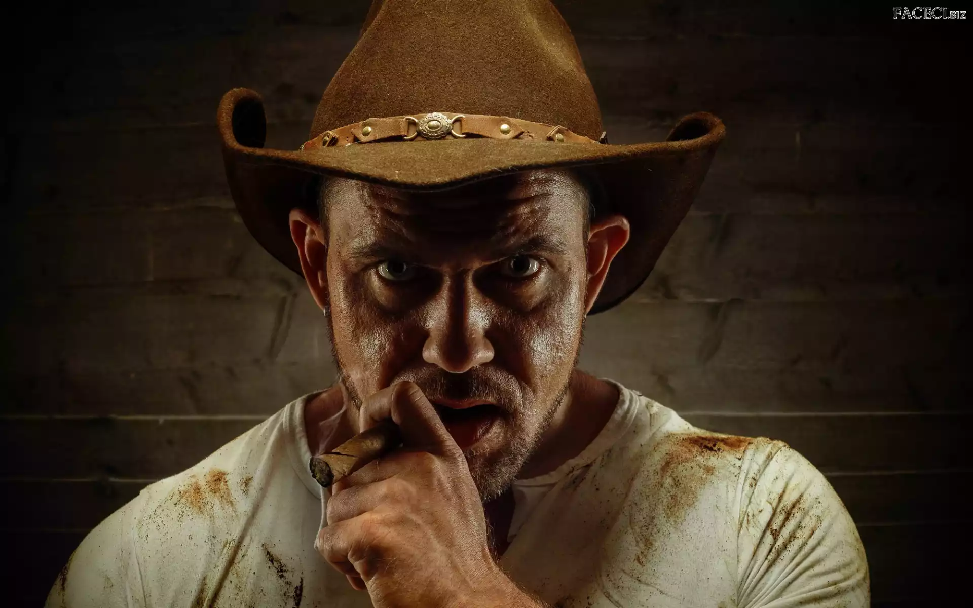 Kapelusz, Kowboj, Mężczyzna, Cygaro